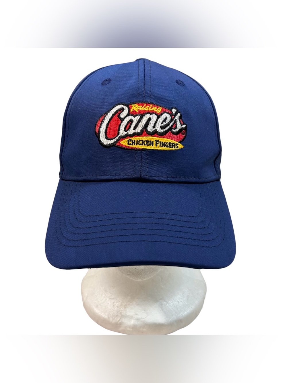 Raising Cane’s Chicken Fingers One Love Unisex Adult OS Cap Hat Hook Loop Blue